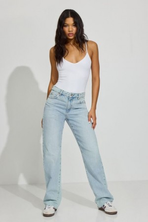 Women Garage 90s Straight Jeans Blue | A-2079815