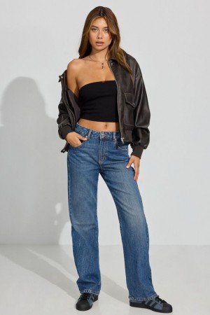 Women Garage 90s Straight Jeans Blue | A-4859627