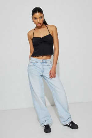 Women Garage Baggy Jeans Blue | A-5904613