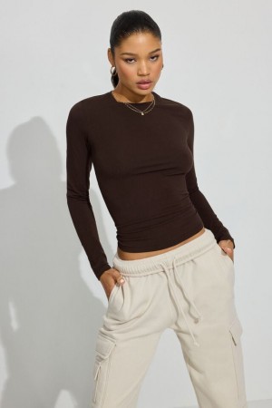 Women Garage Estelle Long Sleeve Brown | A-7134082