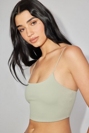 Women Garage Eva Cropped Cami Tank Top Green | A-2084573