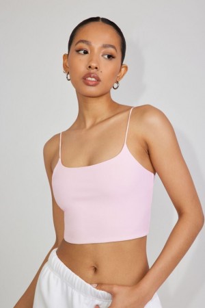 Women Garage Eva Cropped Cami Tank Top Pink | A-4807312