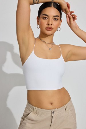 Women Garage Eva Cropped Cami Tank Top White | A-2934106