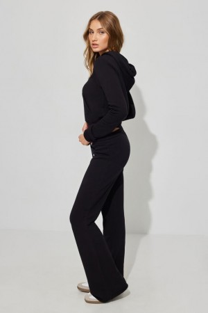 Women Garage Flare Joggers Black | A-4982501