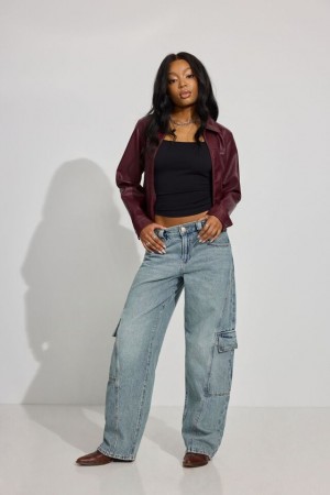 Women Garage Low Rise Baggy Jeans Indigo / Light | A-1628539