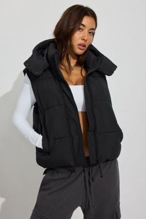 Women Garage Perfect Puffer Vest Black | A-3761205