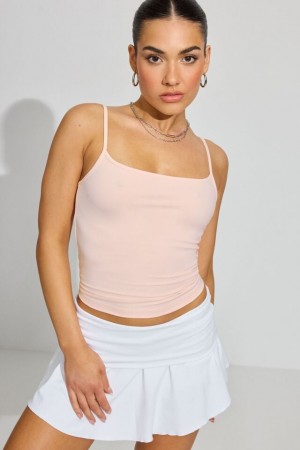 Women Garage Sleek Scoop Cami Tank Top Pink | A-2389076