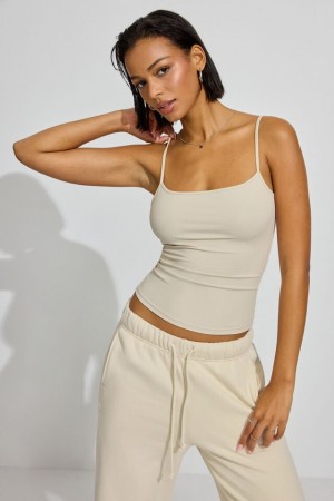 Women Garage Sleek Scoop Cami Tank Top White | A-3197085