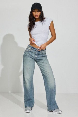 Women Garage Slouchy Jeans Blue | A-5210378