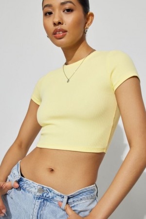 Women Garage Stormi T Shirts Cream Yellow | A-2691458