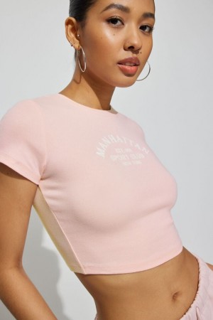 Women Garage Stormi T Shirts Pink | A-4186973