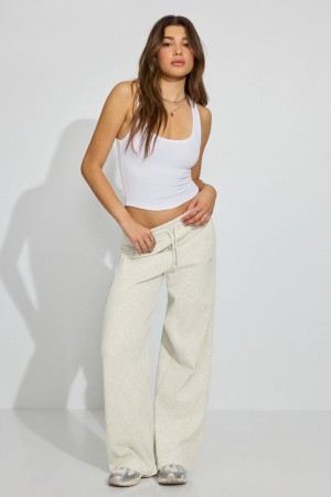 Women Garage Ultrafleece Barrel Leg Sweatpants White | A-5216798