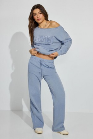 Women Garage Ultrafleece Straight Leg Sweatpants Blue | A-2603947