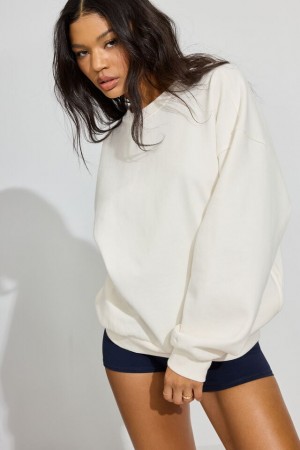 Women Garage Ultrafleece Sweatshirts White | A-2918470