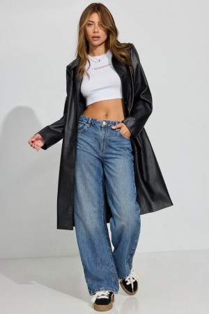 Women Garage Wide Leg Jeans Blue | A-7213495