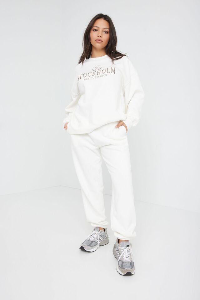 Women Garage 90s Joggers White | A-1453682