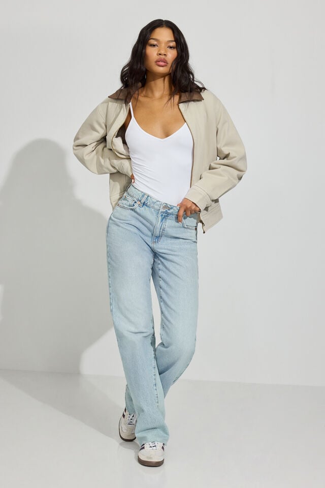 Women Garage 90s Straight Jeans Blue | A-2079815