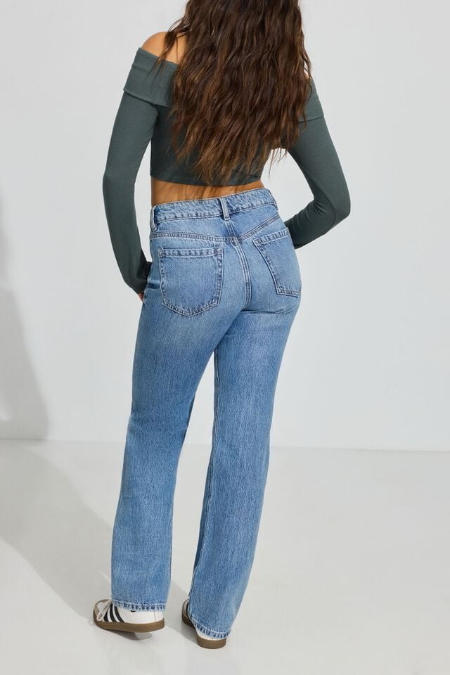 Women Garage 90s Straight Jeans Blue | A-6093421