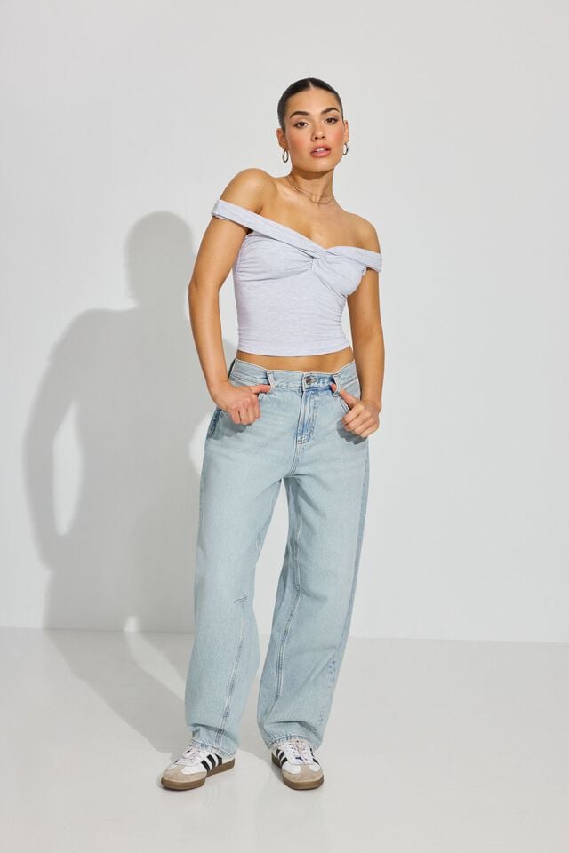 Women Garage Barrel Jeans Blue | A-2075863