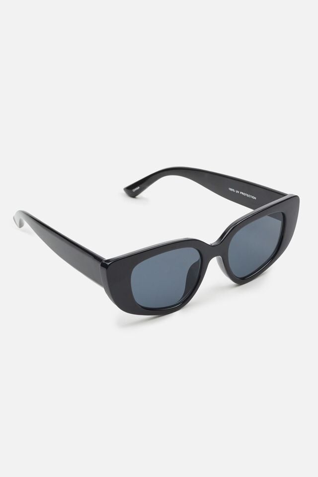 Women Garage Chunky Cat Eye Sunglasses Black | A-1635249