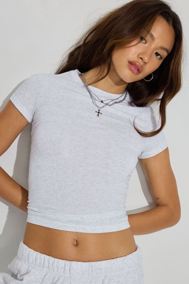 Women Garage Estelle Longline T Shirts Grey | A-7168539