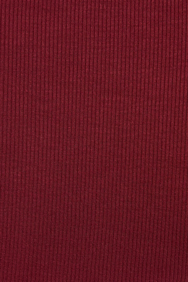 Women Garage Estelle Ribbed Long Sleeve Dark Red | A-2963541