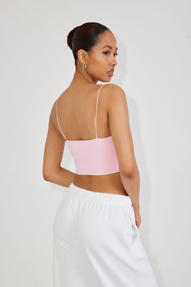 Women Garage Eva Cropped Cami Tank Top Pink | A-4807312