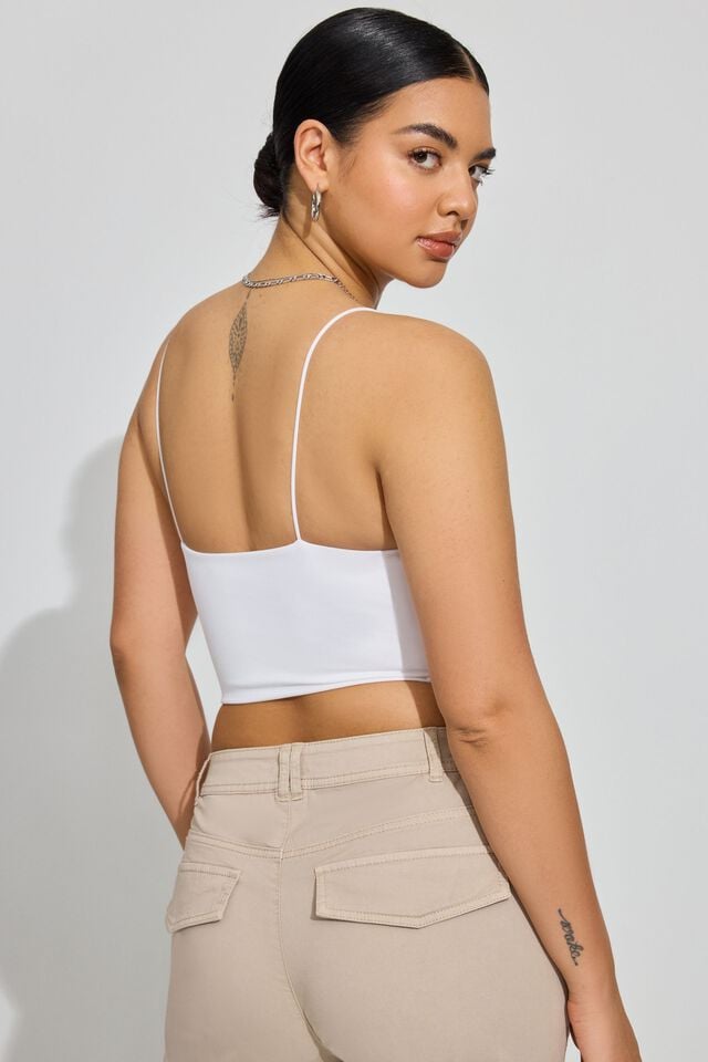 Women Garage Eva Cropped Cami Tank Top White | A-2934106