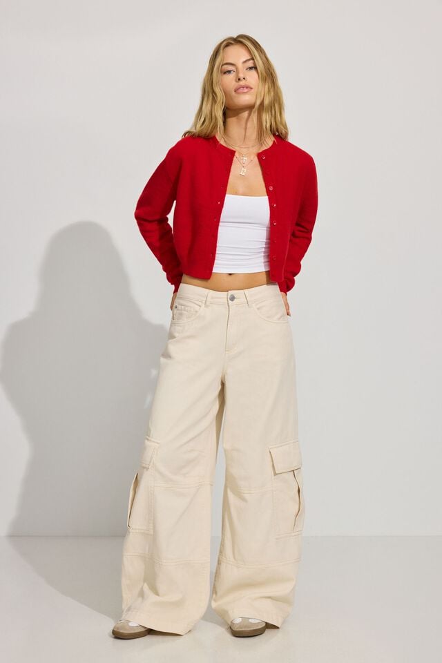 Women Garage Extreme Baggy Cargo Pants White | A-9023765