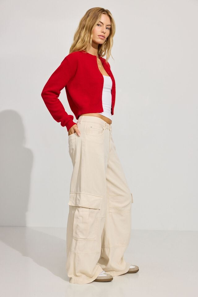 Women Garage Extreme Baggy Cargo Pants White | A-9023765