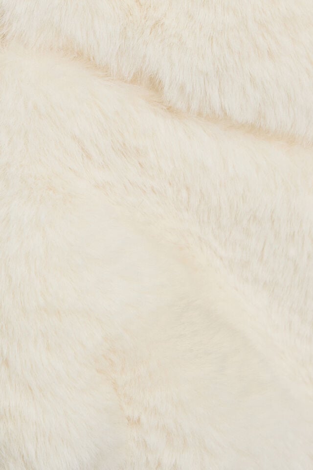 Women Garage Faux-fur Down Jackets White | A-8093421