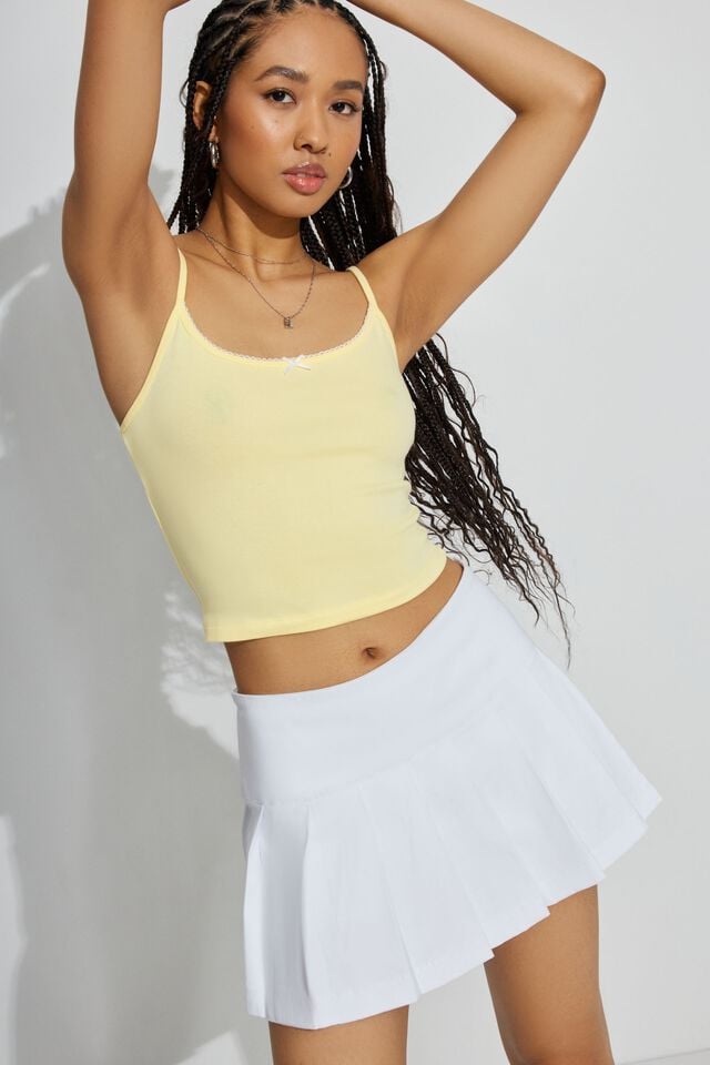 Women Garage Felicia Cami Tank Top Cream Yellow | A-3209168