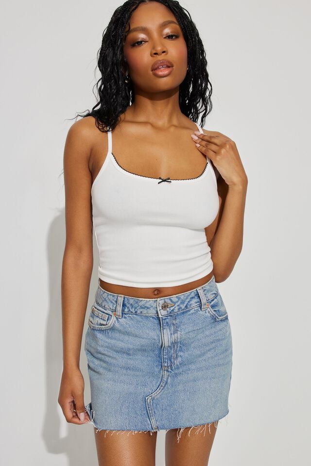 Women Garage Felicia Cami Tank Top White | A-1876435