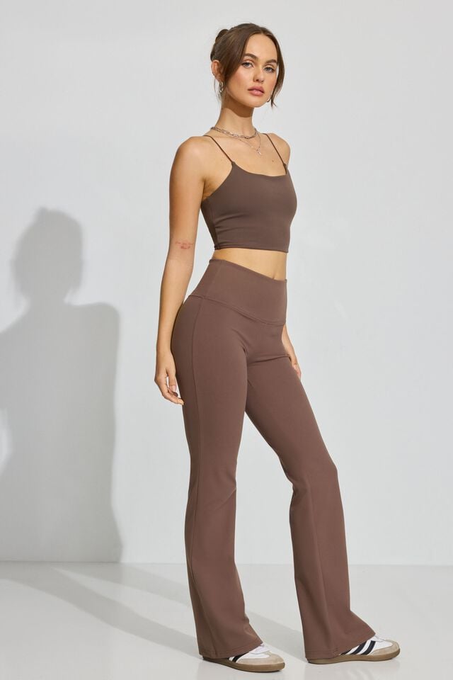 Women Garage Flare Leggings Brown | A-3150648