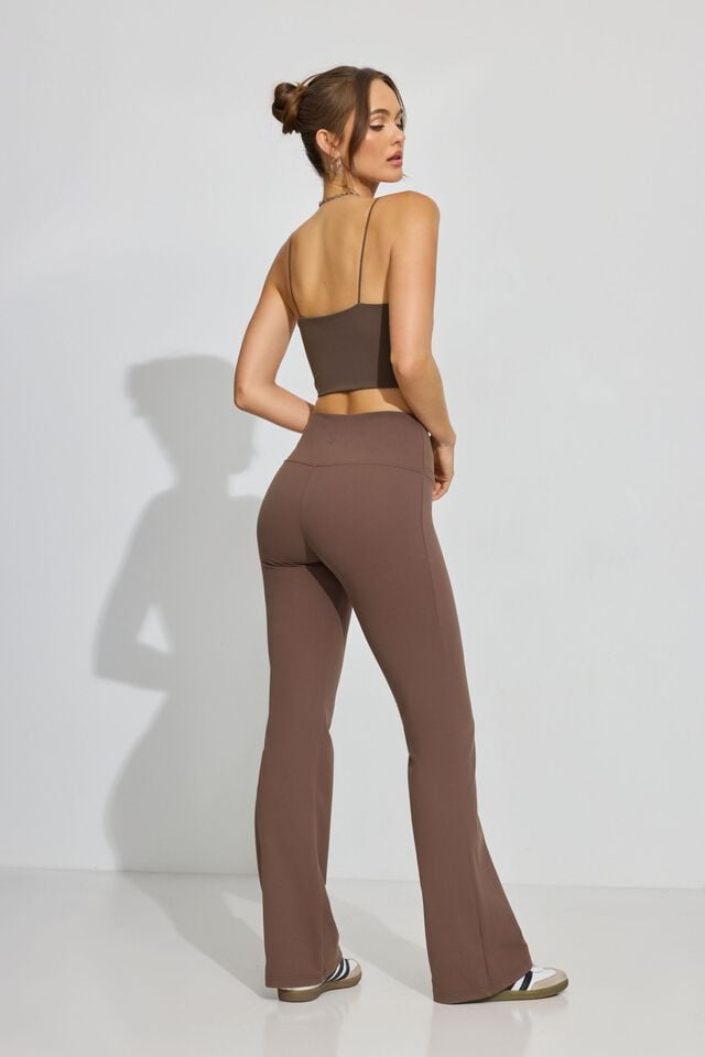 Women Garage Flare Leggings Brown | A-3150648