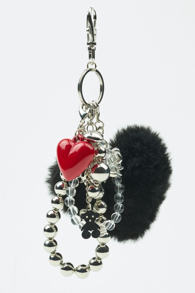 Women Garage Fur Heart & Charms Bags Black / Red | A-8403215