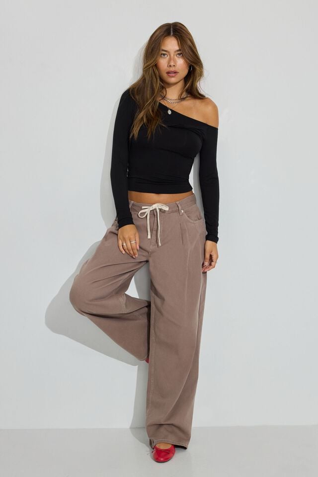 Women Garage Kenzie Low Rise Pants Grey | A-5386094