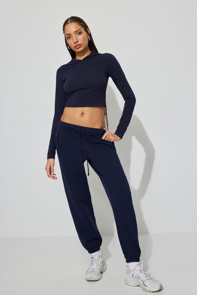 Women Garage Mid Rise Sweatpants Blue | A-2053746