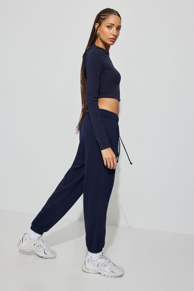 Women Garage Mid Rise Sweatpants Blue | A-2053746