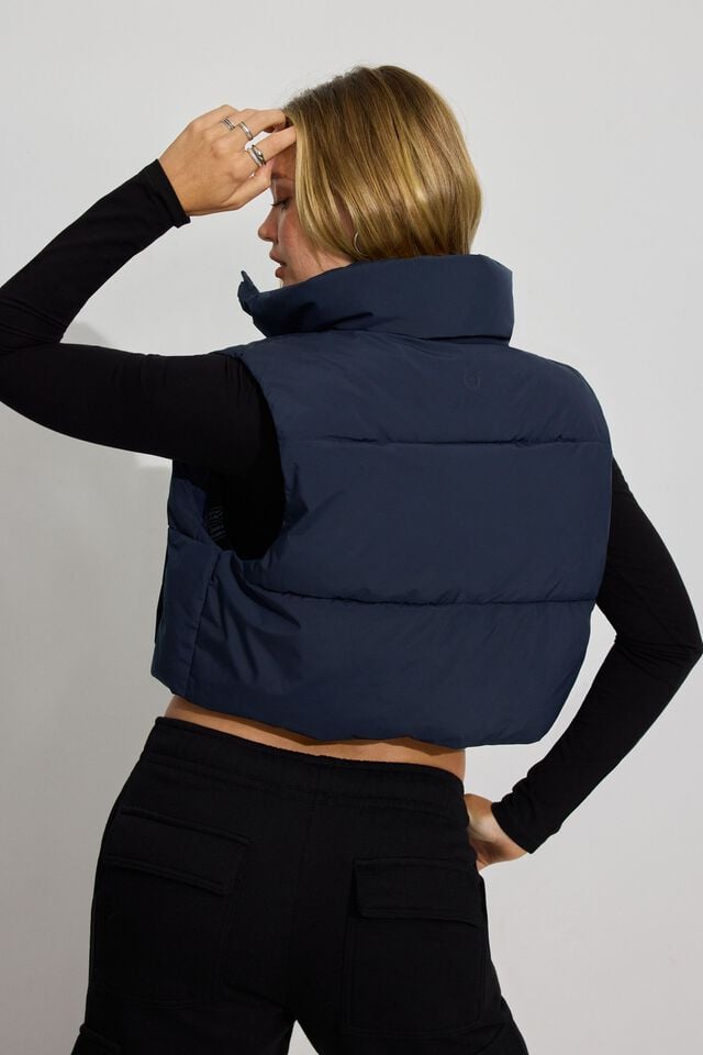 Women Garage Mini 2.0 Puffer Vest Blue | A-7136502