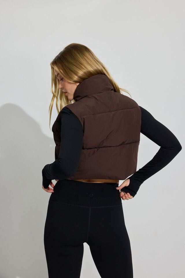 Women Garage Mini 2.0 Puffer Vest Brown | A-3417096