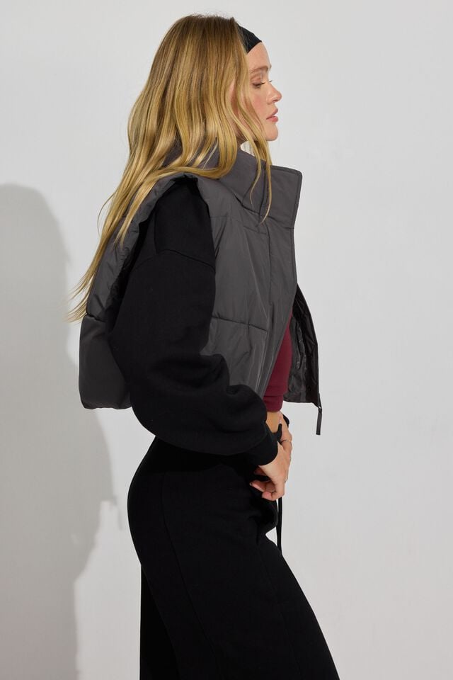 Women Garage Mini 2.0 Puffer Vest Grey | A-4309728