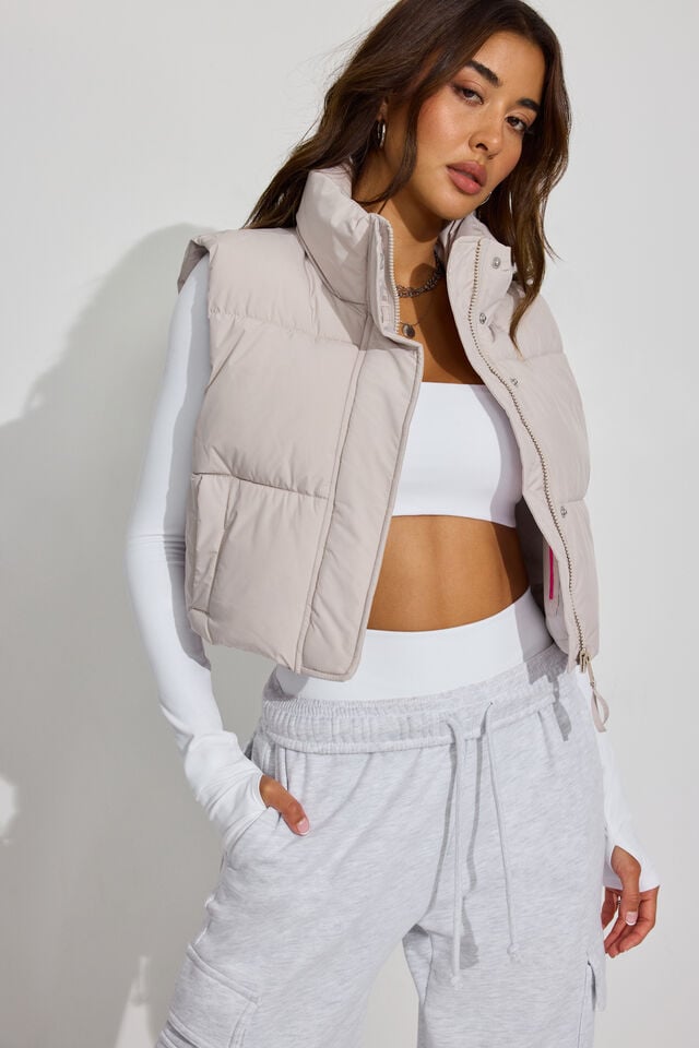 Women Garage Mini 2.0 Puffer Vest White | A-4392168