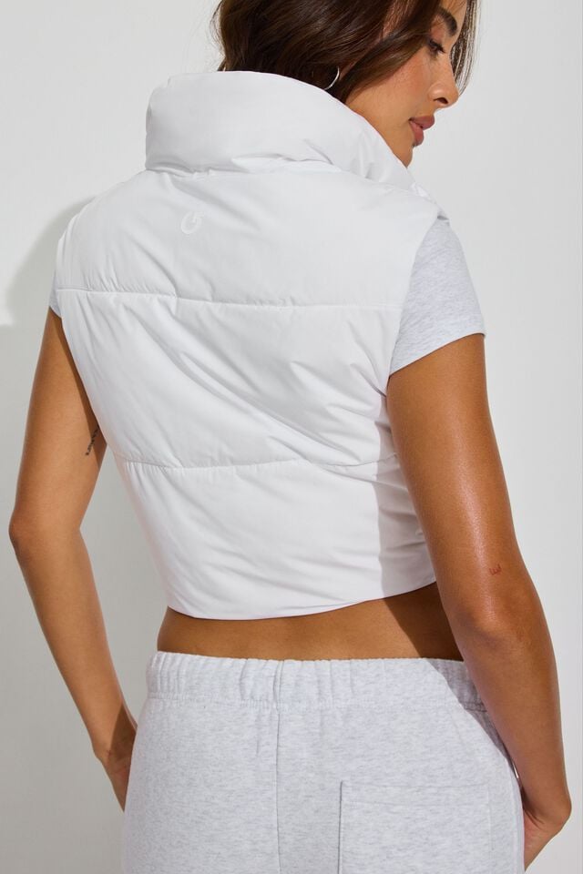 Women Garage Mini 2.0 Puffer Vest White | A-0287634