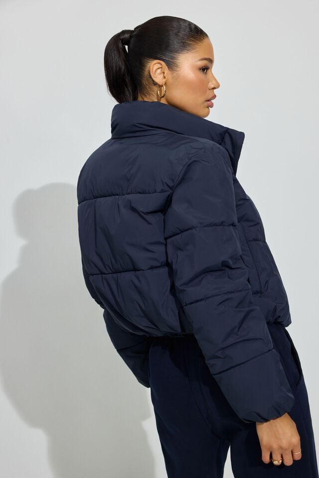 Women Garage Mini Down Jackets Blue | A-4572839