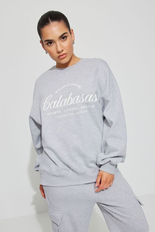 Women Garage Oversized Sweatshirts Grey | A-2580639