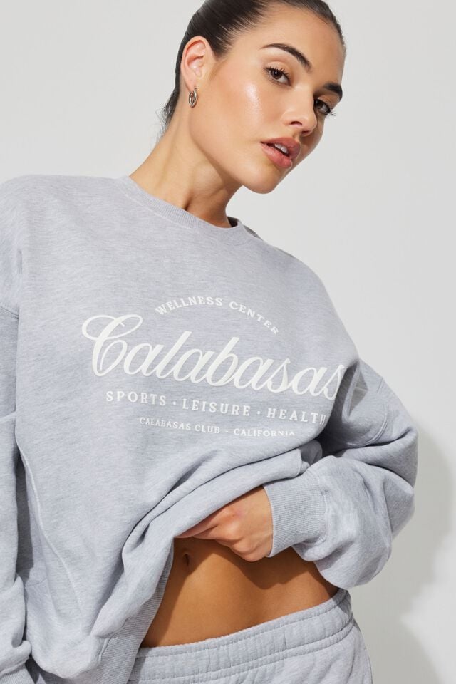 Women Garage Oversized Sweatshirts Grey | A-2580639