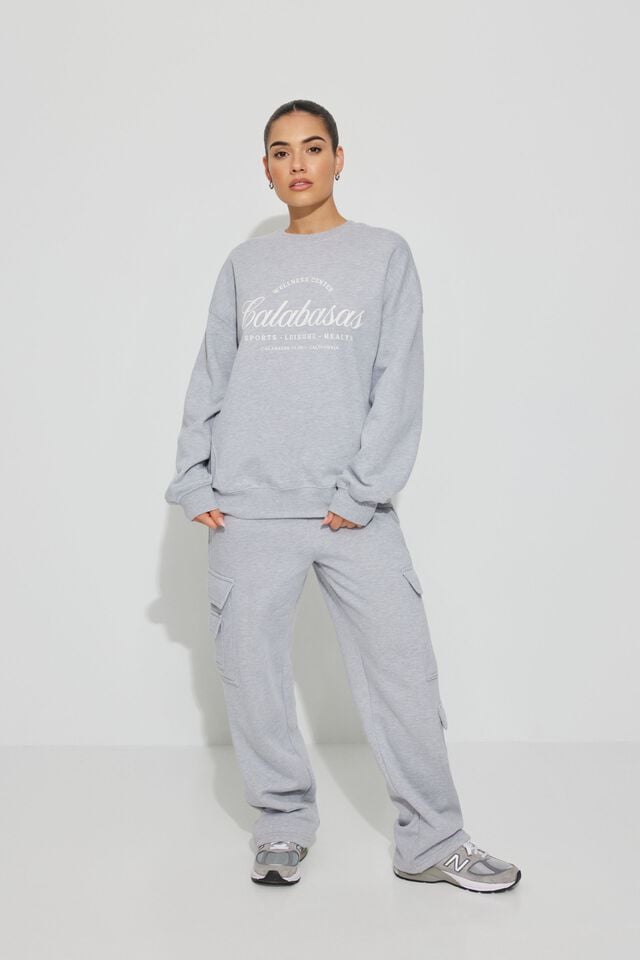 Women Garage Oversized Sweatshirts Grey | A-2580639