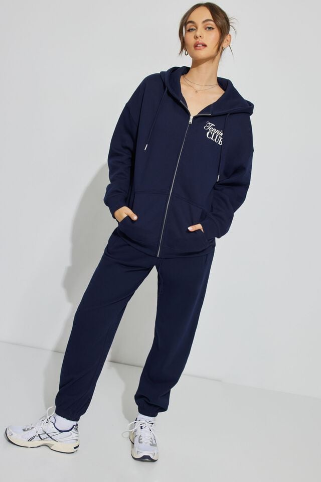 Women Garage Oversized Zippie Hoodie Blue | A-9126805