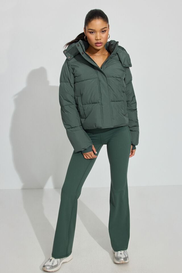 Women Garage Perfect Down Jackets Dark Green | A-2148605